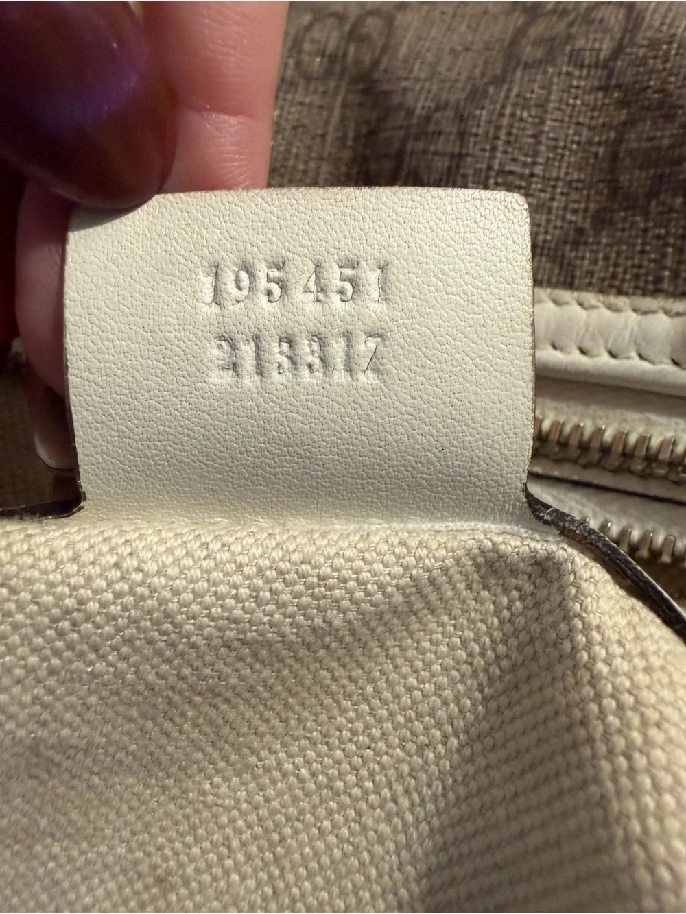 GUCCI Guccisima, hint of sparkle GG Supreme painted beige canvas Boston Bag